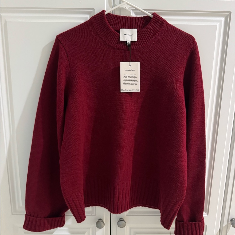 NWT Reformation Calloway Regenerative Wool Crew - Chianti